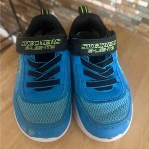 Skechers S-Lights Kids Sneakers in Blue and Black